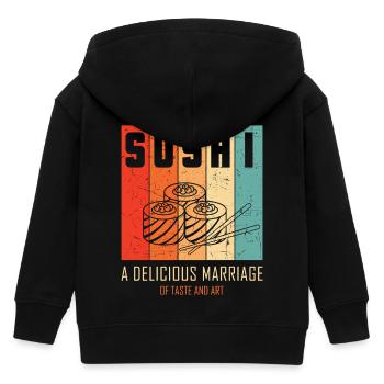 Sushi Japan Essen Sushi-Mahlzeit - Kinder Organic Kapuzenjacke Mini Cultivator von Stanley/Stella - Schwarz - Hinten