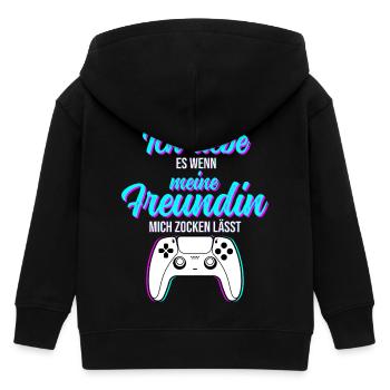 Gaming Liebe zur Freundin - Funny Geschenkidee - Kinder Organic Kapuzenjacke Mini Cultivator von Stanley/Stella - Schwarz - Hinten
