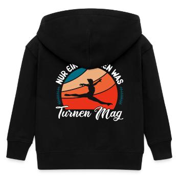 Turnen Mädchen Gymnastik Turnanzug Turnerin - Kinder Organic Kapuzenjacke Mini Cultivator von Stanley/Stella - Schwarz - Hinten