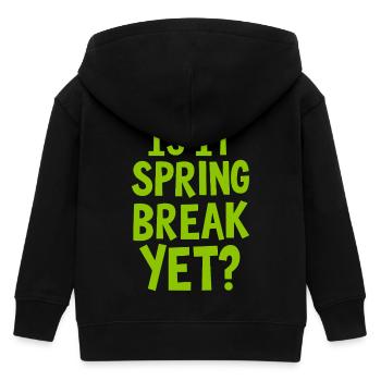 Spring Break Countdown Saying Quote - Kids Organic Zip-up Hoodie by Stanley/Stella - black - Back