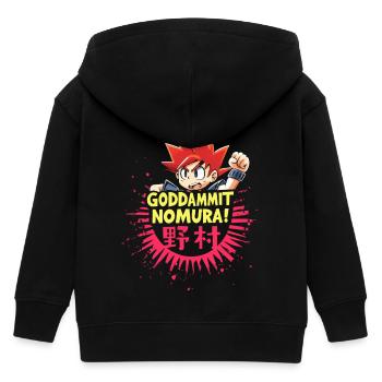 Goddammit Nomura – Cartoon Design - Kinder Organic Kapuzenjacke Mini Cultivator von Stanley/Stella - Schwarz - Hinten