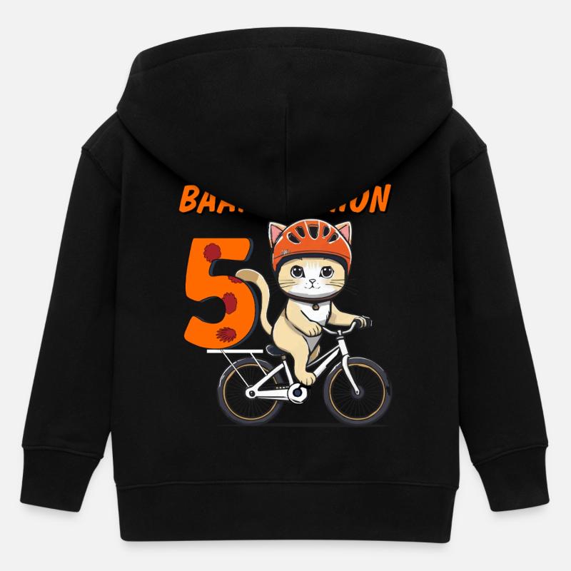 VÉLO CHAT BAAM !! DÉJÀ CINQ - Veste à capuche enfant bio Stanley/Stella - noir