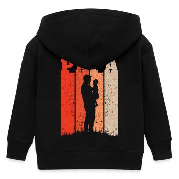 Retro Dad Silhouette – Vintage Style Father's Day - Kids Organic Zip-up Hoodie by Stanley/Stella - black - Back