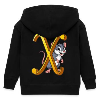 BUCHSTABE X - Kinder Organic Kapuzenjacke Mini Cultivator von Stanley/Stella - Schwarz - Hinten