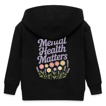 Mental Health matters - Kids Organic Zip-up Hoodie by Stanley/Stella - black - Back