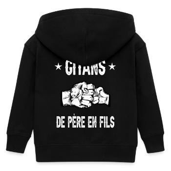 père et fils papa gitan - Veste à capuche enfant bio Stanley/Stella - noir - Dos