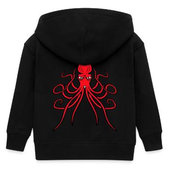 Oktopus Kraken Tintenfisch Kopffüßer böser Blick - Kinder Organic Kapuzenjacke Mini Cultivator von Stanley/Stella - Schwarz - Hinten