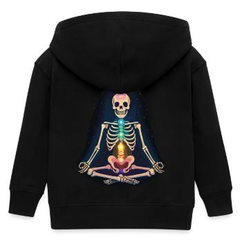 Skelett Yoga - Chakren Meditation - Kinder Organic Kapuzenjacke Mini Cultivator von Stanley/Stella - Schwarz - Hinten