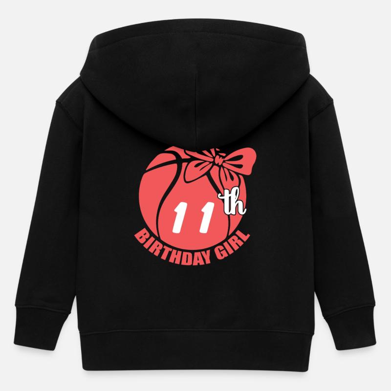 Basket-ball 11e anniversaire Basketteur - Veste à capuche enfant bio Stanley/Stella - noir