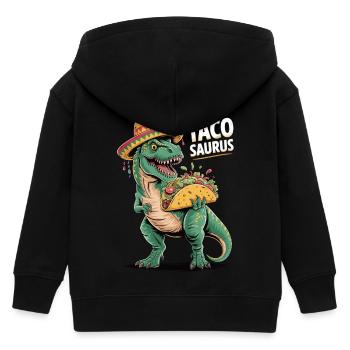 Taco meets dino - Kids Organic Zip-up Hoodie by Stanley/Stella - black - Back