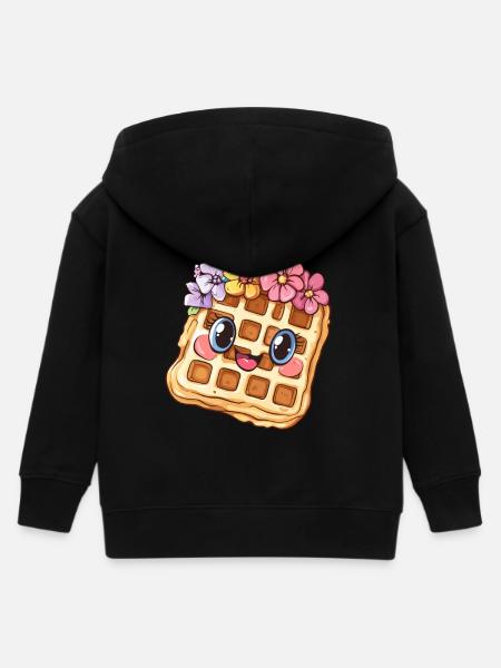 Waffel mit Blumen - Kinder Organic Kapuzenjacke Mini Cultivator von Stanley/Stella - Schwarz