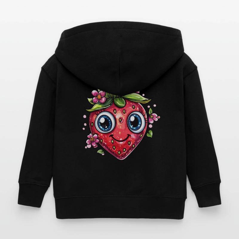 Fraise avec sourire de fleur Veste à capuche enfant bio Stanley/Stella