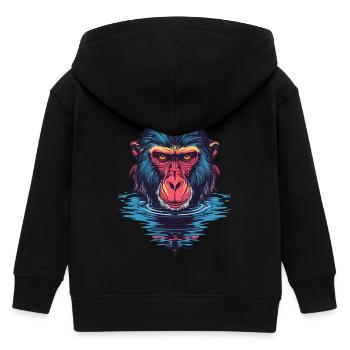 Singe mandrill dans l’eau - Veste à capuche enfant bio Stanley/Stella - noir - Dos