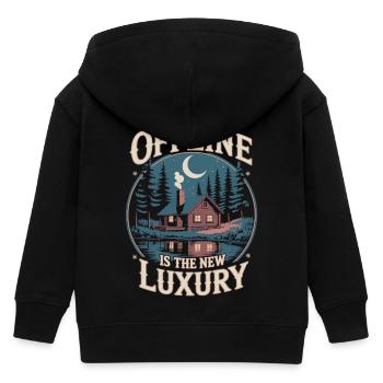 Offline ist Luxus - Digital Detox Statement - Kinder Organic Kapuzenjacke Mini Cultivator von Stanley/Stella - Schwarz - Hinten