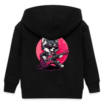 Gitarrenspielender Wolf - Kinder Organic Kapuzenjacke Mini Cultivator von Stanley/Stella - Schwarz - Hinten