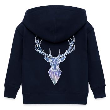 Hirsch Sterne - Kids Organic Zip-up Hoodie by Stanley/Stella - navy - Back