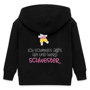Schwester - Kinder Organic Kapuzenjacke Mini Cultivator von Stanley/Stella - Schwarz - Hinten