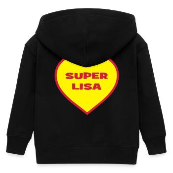 Super Lisa - Kids Organic Zip-up Hoodie by Stanley/Stella - black - Back