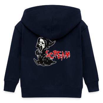 Scream Halloween Geschenk - Kinder Organic Kapuzenjacke Mini Cultivator von Stanley/Stella - Navy - Hinten