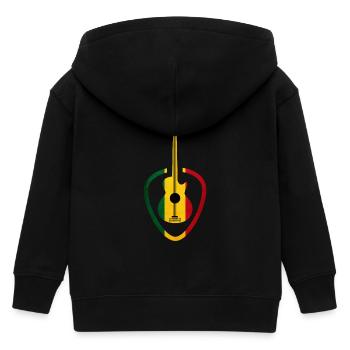 Rastafarian-tone guitar - Kids Organic Zip-up Hoodie by Stanley/Stella - black - Back