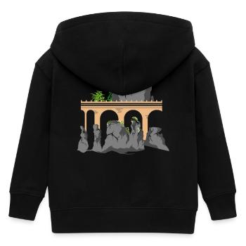 bastei saechsische schweiz berge geschenkidee - Kinder Organic Kapuzenjacke Mini Cultivator von Stanley/Stella - Schwarz - Hinten