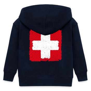 Switzerland Swiss Cross Suisse Swiss Flag - Kids Organic Zip-up Hoodie by Stanley/Stella - navy - Back