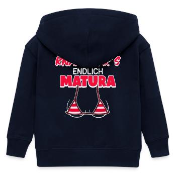 Matura Schulabschluss Abitur Maturareise Spruch - Kinder Organic Kapuzenjacke Mini Cultivator von Stanley/Stella - Navy - Hinten