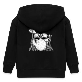 Schlagzeug Schlagzeuger - Kinder Organic Kapuzenjacke Mini Cultivator von Stanley/Stella - Schwarz - Hinten