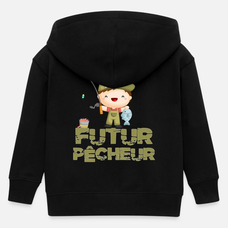 futur pêcheur enfant pêche - Veste à capuche enfant bio Stanley/Stella - noir