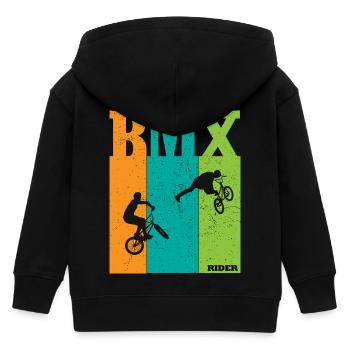 BMX Farbblock Rider Silhouetten - Kinder Organic Kapuzenjacke Mini Cultivator von Stanley/Stella - Schwarz - Hinten