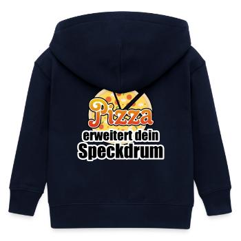 Pizza Figur Diaet lustig Essen Sprüche - Kinder Organic Kapuzenjacke Mini Cultivator von Stanley/Stella - Navy - Hinten