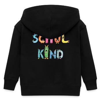 Schulkind Monster Buchstaben bunt & lustig - Kinder Organic Kapuzenjacke Mini Cultivator von Stanley/Stella - Schwarz - Hinten