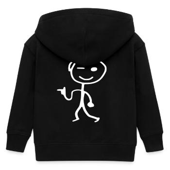 Hipster Strichmännchen - Kinder Organic Kapuzenjacke Mini Cultivator von Stanley/Stella - Schwarz - Hinten