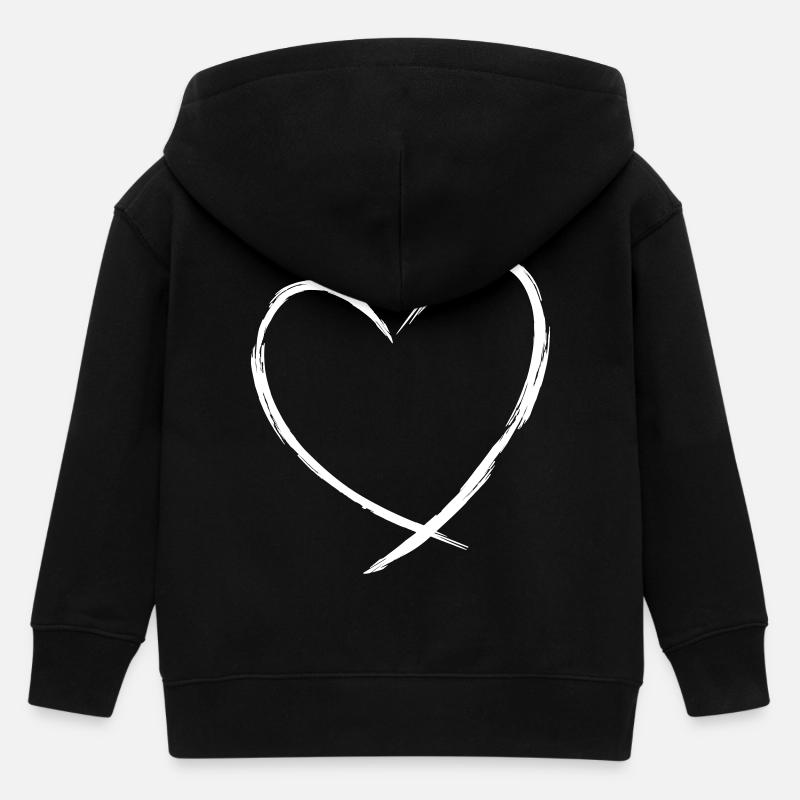 Herz Symbol Liebe Geschenk Freundschaft romantisch - Kinder Organic Kapuzenjacke Mini Cultivator von Stanley/Stella - Schwarz