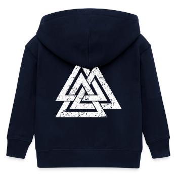Symbole de Valknut - Vikings Celtes peuples germaniques - Viking - Veste à capuche enfant bio Stanley/Stella - marine - Dos