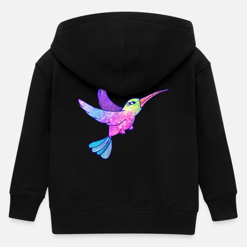 Colibri oiseau mignon animaux - Veste à capuche enfant bio Stanley/Stella - noir