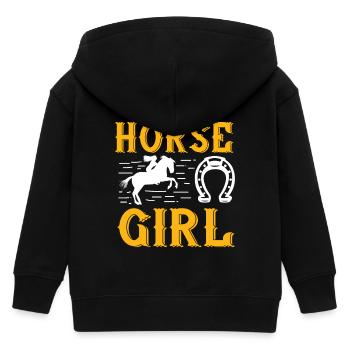 Horse Girl Pferde Mädchen Geschenk - Kinder Organic Kapuzenjacke Mini Cultivator von Stanley/Stella - Schwarz - Hinten