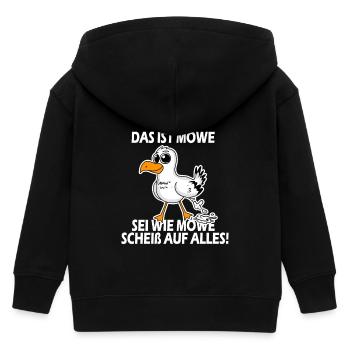 Norddeutsch Das ist Möwe lustiger Spruch - Kinder Organic Kapuzenjacke Mini Cultivator von Stanley/Stella - Schwarz - Hinten