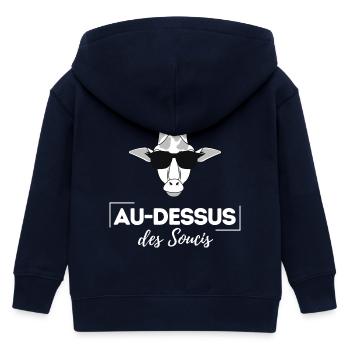 Au dessus des soucis - Veste à capuche enfant bio Stanley/Stella - marine - Dos
