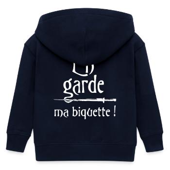 En garde, ma biquette ! Citation série humour - Veste à capuche enfant bio Stanley/Stella - marine - Dos