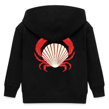 Red Crab - Kids Organic Zip-up Hoodie by Stanley/Stella - black - Back