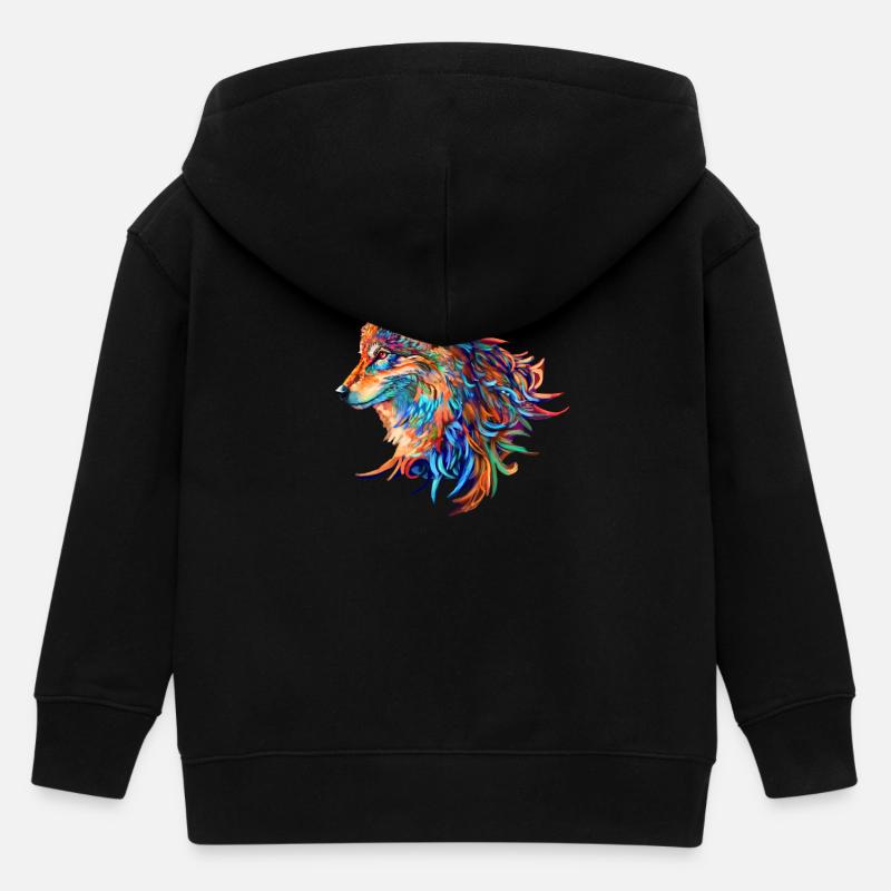 Wolf - Kinder Organic Kapuzenjacke Mini Cultivator von Stanley/Stella - Schwarz