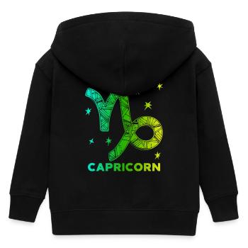 Constellation Étoiles Capricorne Zodiaque Ésotérique - Veste à capuche enfant bio Stanley/Stella - noir - Dos