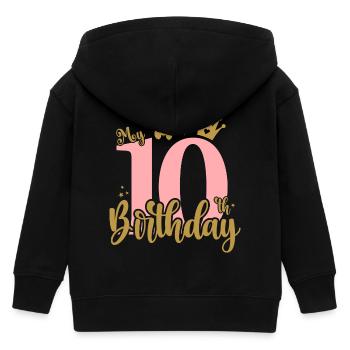Couron des dix anniversaires en or rose - Veste à capuche enfant bio Stanley/Stella - noir - Dos