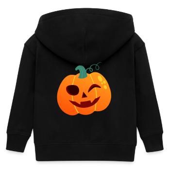 Kürbis Winker Halloween Cartoon - Kinder Organic Kapuzenjacke Mini Cultivator von Stanley/Stella - Schwarz - Hinten