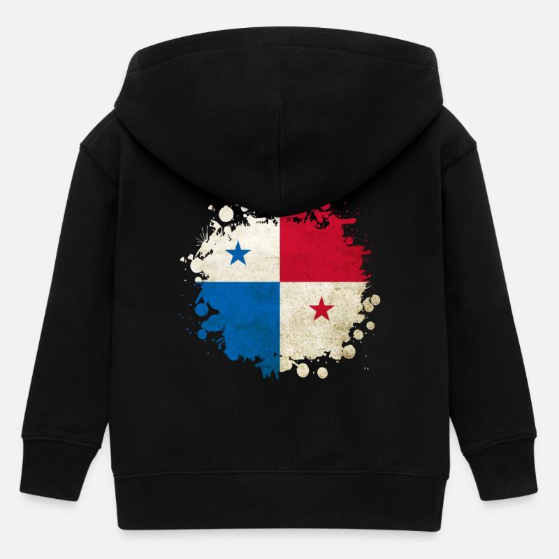 Drapeaux vintage du Panama - Veste à capuche enfant bio Stanley/Stella - noir