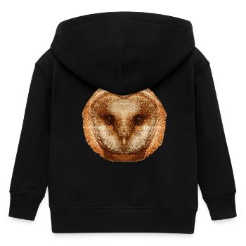 coole tierprints, Schleiereule gesicht - Kinder Organic Kapuzenjacke Mini Cultivator von Stanley/Stella - Schwarz - Hinten