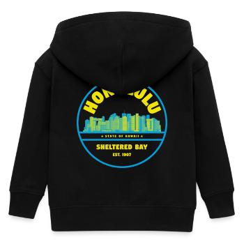 Badge rétro Honolulu Skyline - Veste à capuche enfant bio Stanley/Stella - noir - Dos