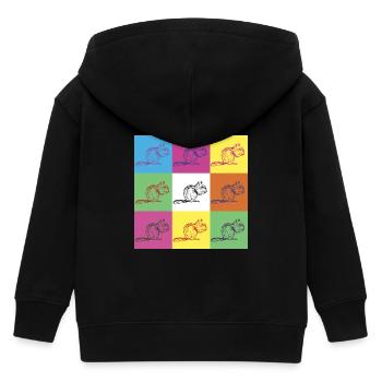 Eichhörnchen Design - Kinder Organic Kapuzenjacke Mini Cultivator von Stanley/Stella - Schwarz - Hinten