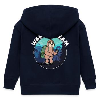 Wanderer Gipfelkreuz Wandern Statement Wanderwege - Kinder Organic Kapuzenjacke Mini Cultivator von Stanley/Stella - Navy - Hinten